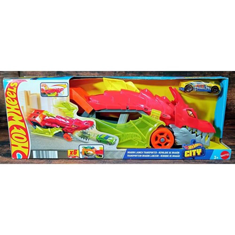 Hot Wheels Dragon Launch Transporter Toy Car Set